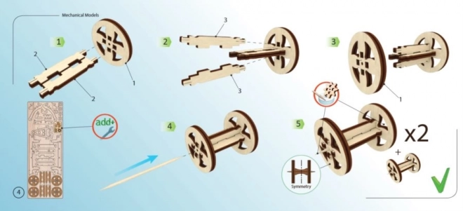 Ugears 3D puzzle - Vlečná loď 68 dielikov