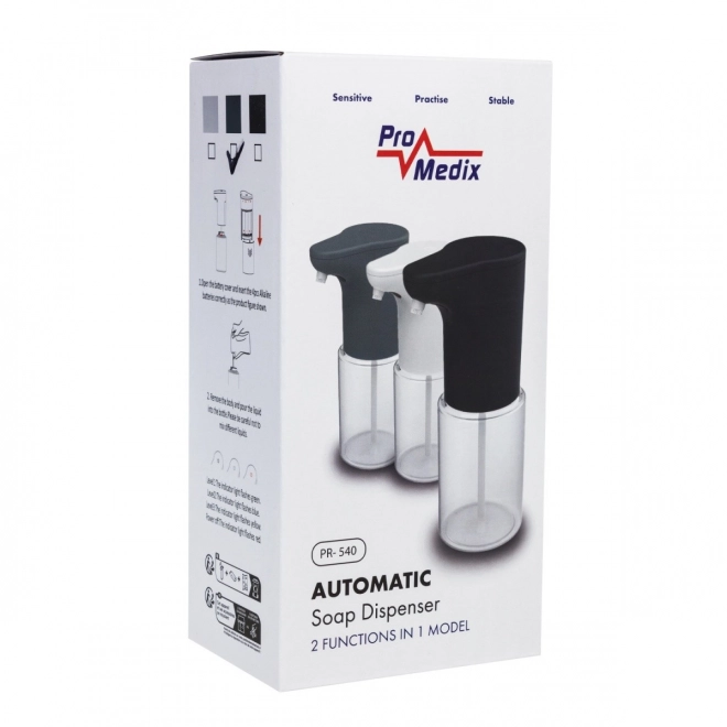 Bezdotykový dávkovač mydla Promedix šedý 300 ml
