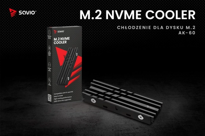 Chladič pre M.2 NVMe 2280 disky Savio