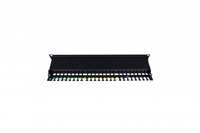 Patch panel 19'' 24x RJ45 kat.6, čierny