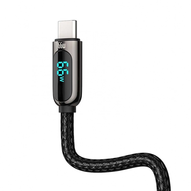 Kábel Baseus s displejom USB na Type-C, 66W, 1m, čierny