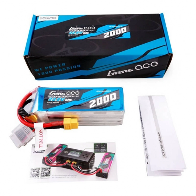 Vysokonapäťová Lipo batéria 2000mAh 22,8V 60C XT60