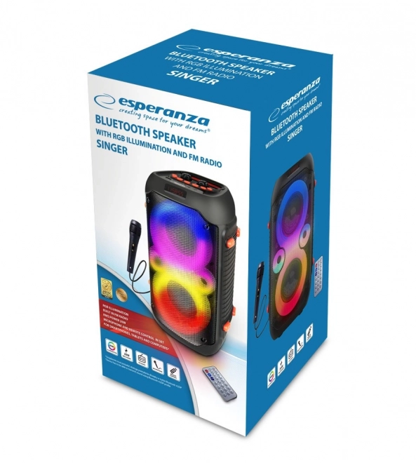 Prenosný Bluetooth reproduktor s LED osvetlením pre karaoke