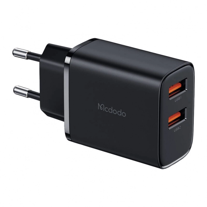 Mcdodo USB-A duálna sieťová nabíjačka čierna 12W