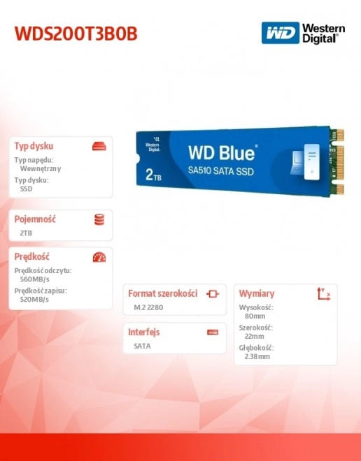 SSD disk WD Blue SA510 2TB M.2