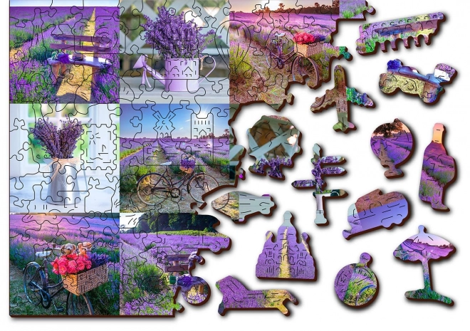 Drevené puzzle s figúrkami - Levanduľové Francúzsko