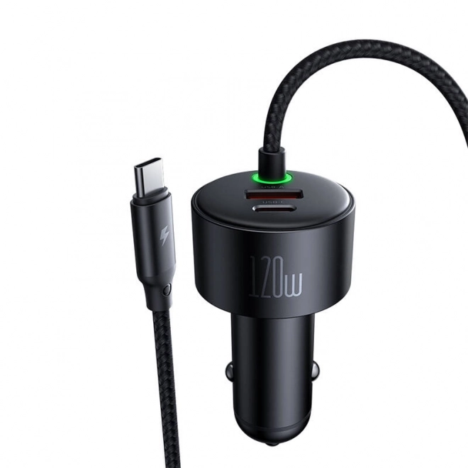 Nabíjačka do auta Mcdodo s USB-C a Lightning, 120W, zasúvacie káble