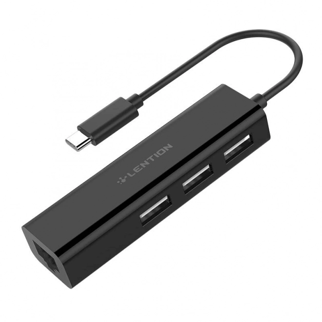 Lention USB-C na 3x USB 2.0 adaptér s Ethernetom