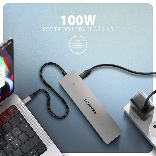 Wieloportový hub AXAGON Dual 4K s USB-C 7v1