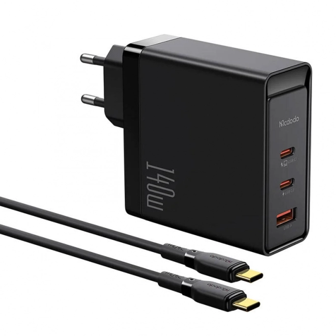 Nabíjačka GaN 140W Mcdodo 2x USB-C, USB-A (čierna)