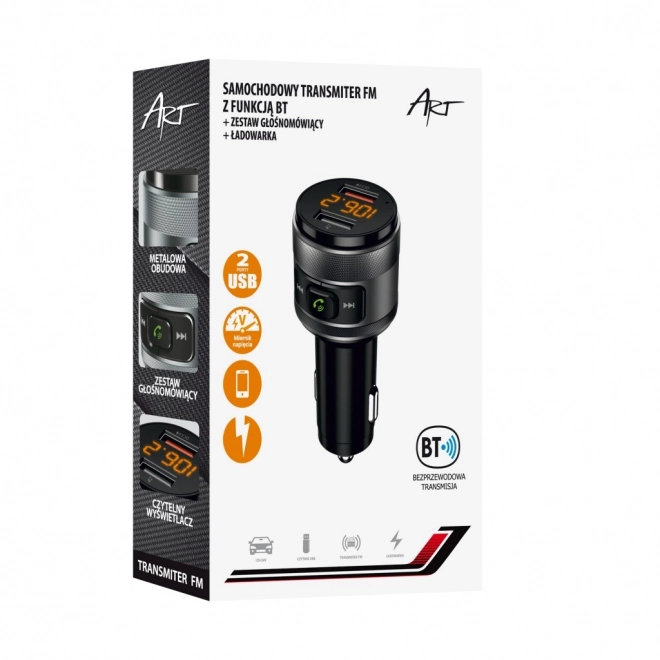 FM vysielač do auta s BT a USB nabíjačkou