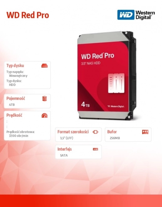 Pevný disk WD Red Pro 4TB SATA III 3,5"