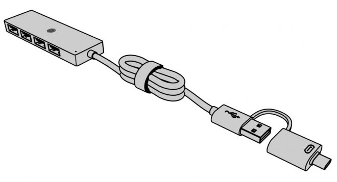4-portový hub USB 3.2 Gen 1 Typ-C a Typ-A