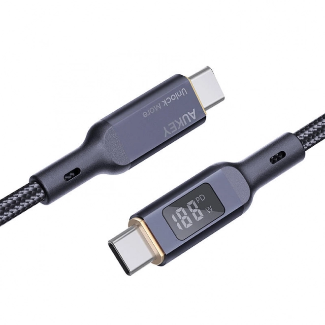 Kábel Aukey USB-C na USB-C 100W 1m čierny