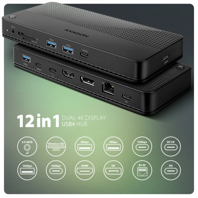 Multifunkčná dokovacia stanica USB 12v1 AXAGON pre notebooky