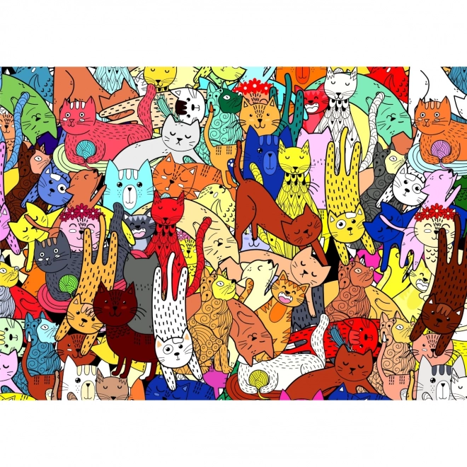Puzzle Kreslené Mačky 1000 Dielikov