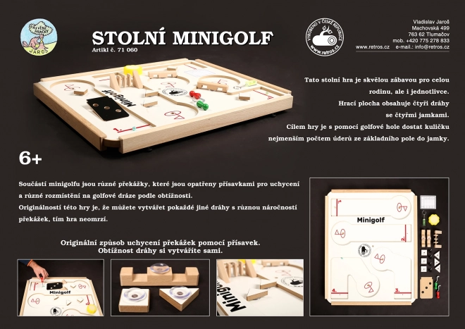 Stolový drevený minigolf