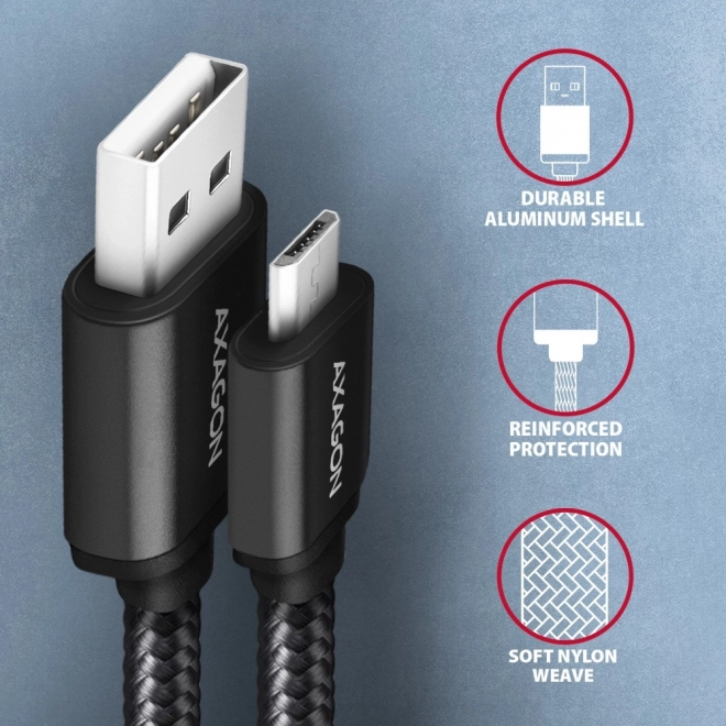 Kabel microUSB AXAGON 2m