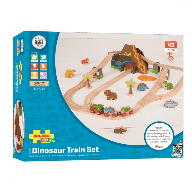 Bigjigs Rail Drevená vlaková dráha dinosaury