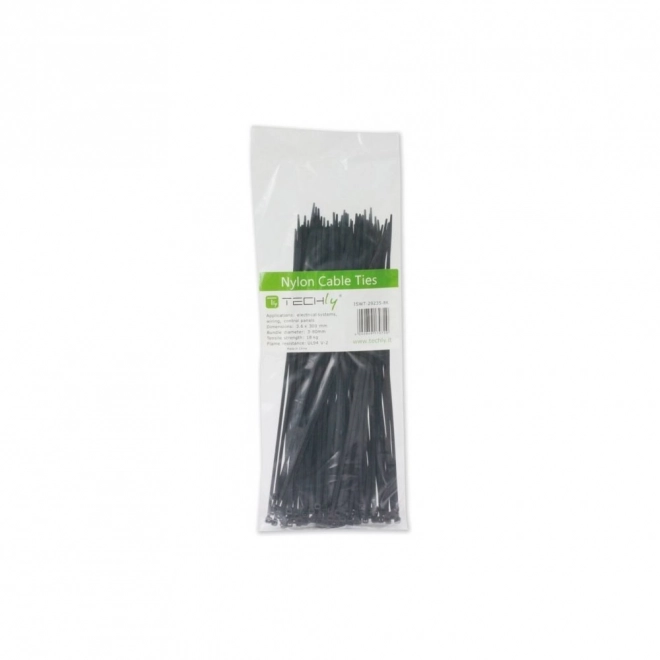 Nylonové sťahovacie pásky 200 x 2.5mm čierne