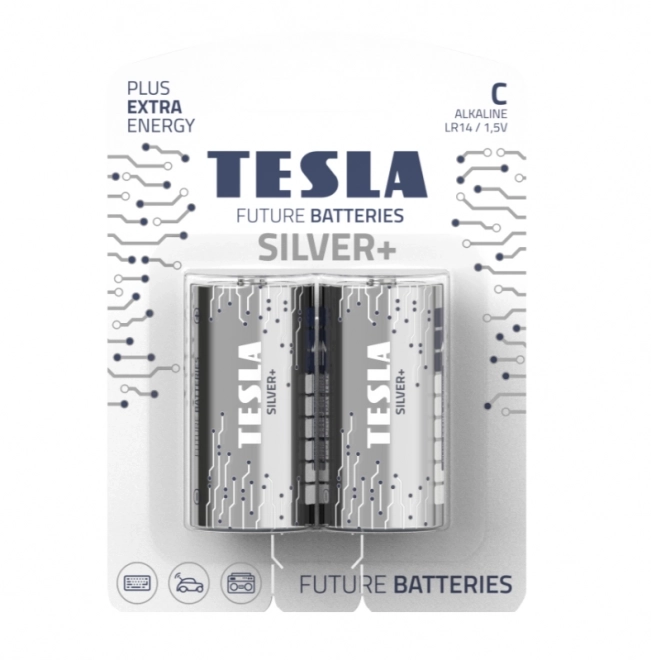 Batéria alkalická Tesla Silver+ C LR14 1.5V 2ks