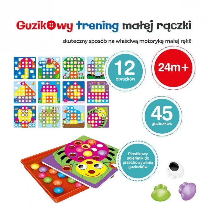 Mozaika  - Tlačenie gombíkov tréning pre malé prsty 45 dielikov
