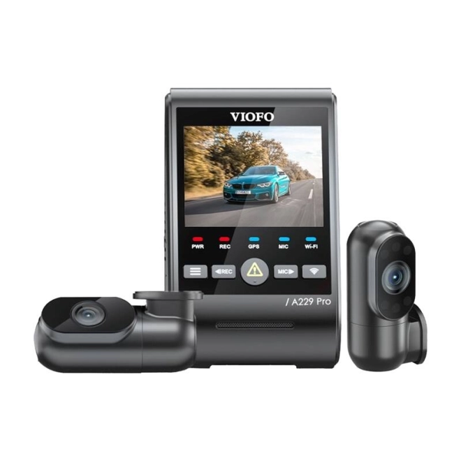 Videorekordér pre automobily VIOFO A229 PRO 3CH s 4K, 2K a 1080P rozlíšením