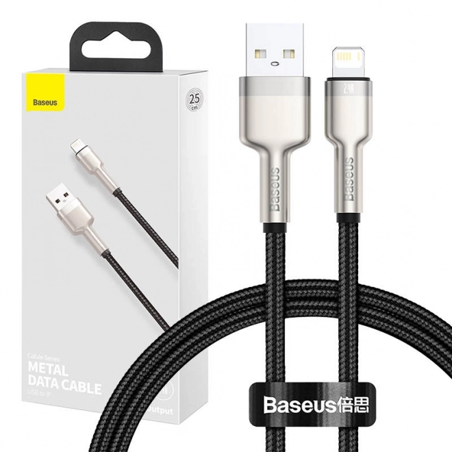 Usb kábel pre Lightning Baseus Cafule 2,4A 0,25 m čierny