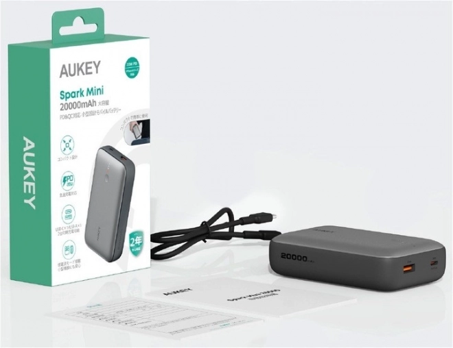 Mini powerbanka Aukey s kapacitou 20000mAh s rýchlym nabíjaním QC 3.0