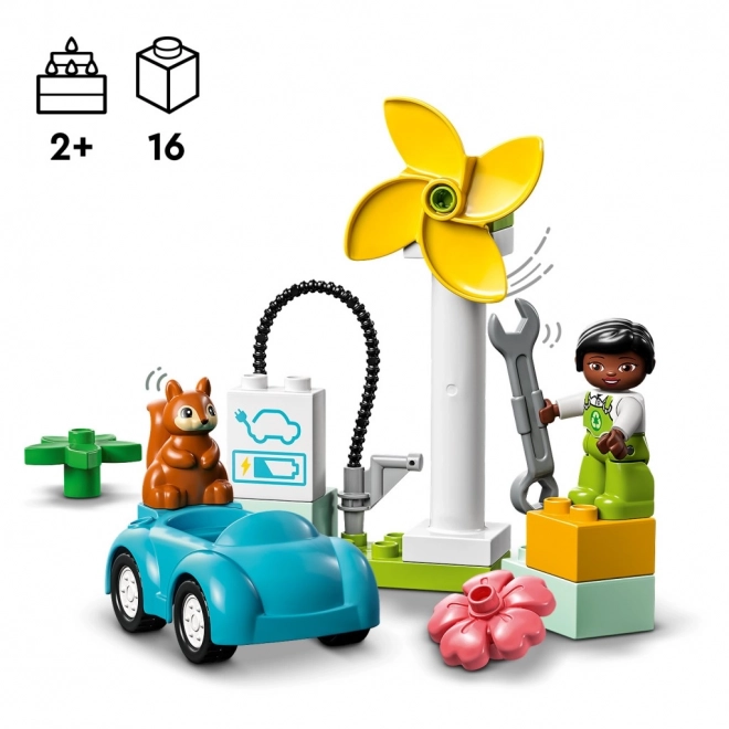 Lego Duplo Veterná turbína a elektromobil