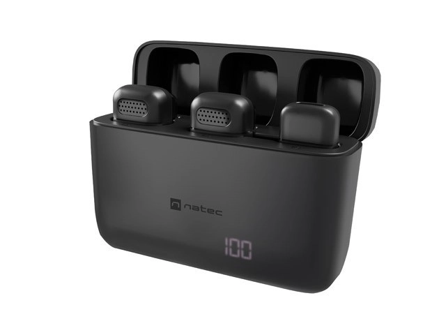 Bezdrôtový klopový mikrofón USB-C Natec Hopper