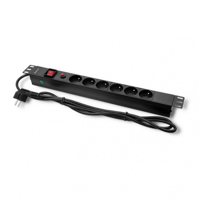 Listva zasilania pre RACK 19 palcov 1U 6 SCHUKO 2m