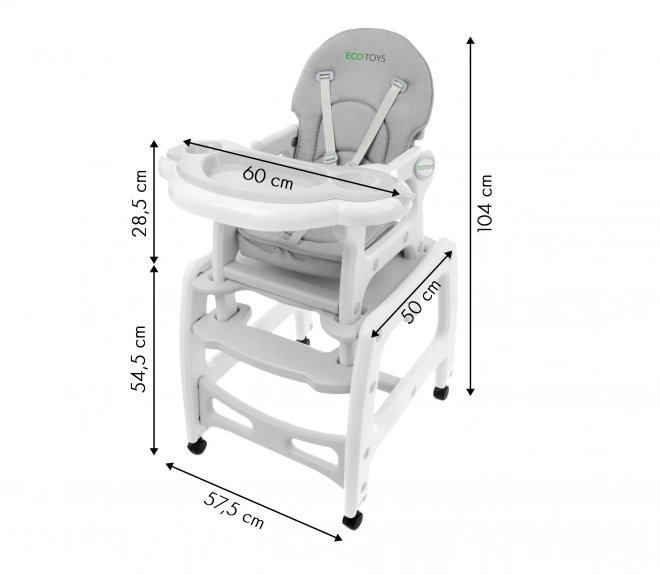 Viacfunkčná detská stolička 3-v-1 Ecotoys