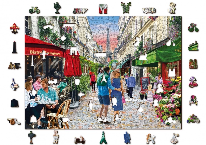 Drevené puzzle s figúrkami - Bistro v Paríži