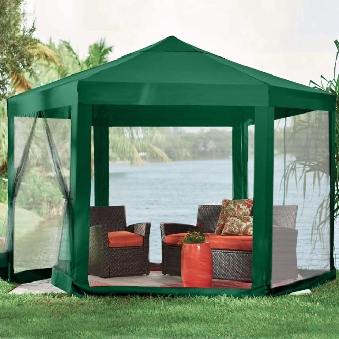Záhradný pavilón s moskytiérou 2x2x2 m zelený