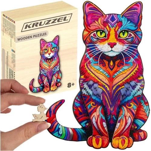 Drevené Puzzle Mačka