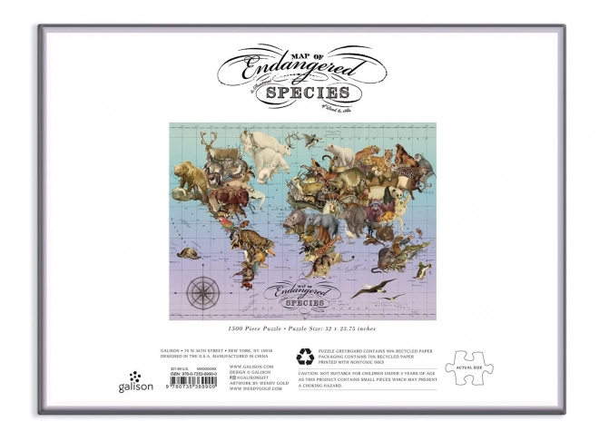 Puzzle Ohrozené druhy 1500 dielikov