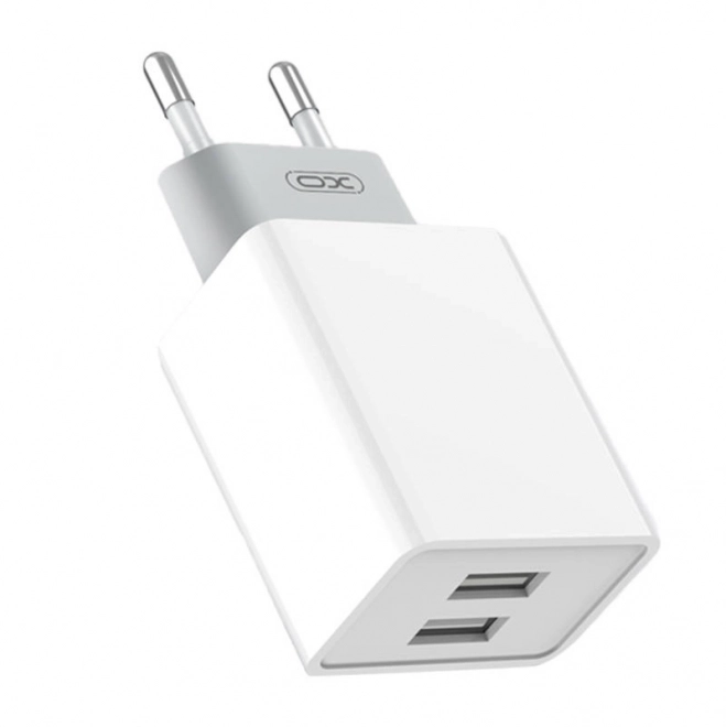 Nabíjačka XO 2x USB s USB káblom biela