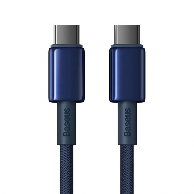 Baseus tungsten gold usb-c na usb-c kábel, 100 w, modrý