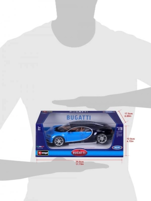 Kovové autíčko Bugatti Chiron modré/tmavo modré