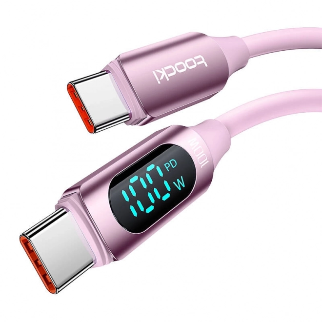 Kabel USB-C na USB-C Toocki 2m 100W Ružový