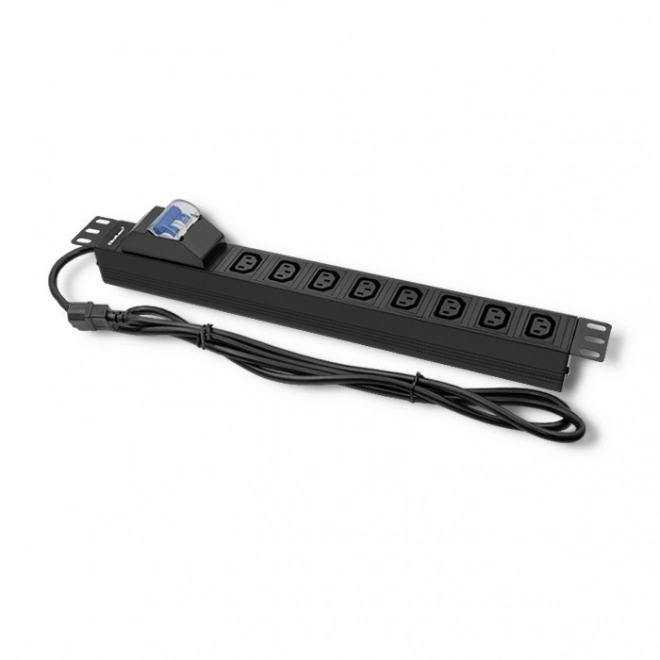 Napájacia lišta do Racku 19 palcov s ističom 1U 10A PDU 8xIEC C13 2m