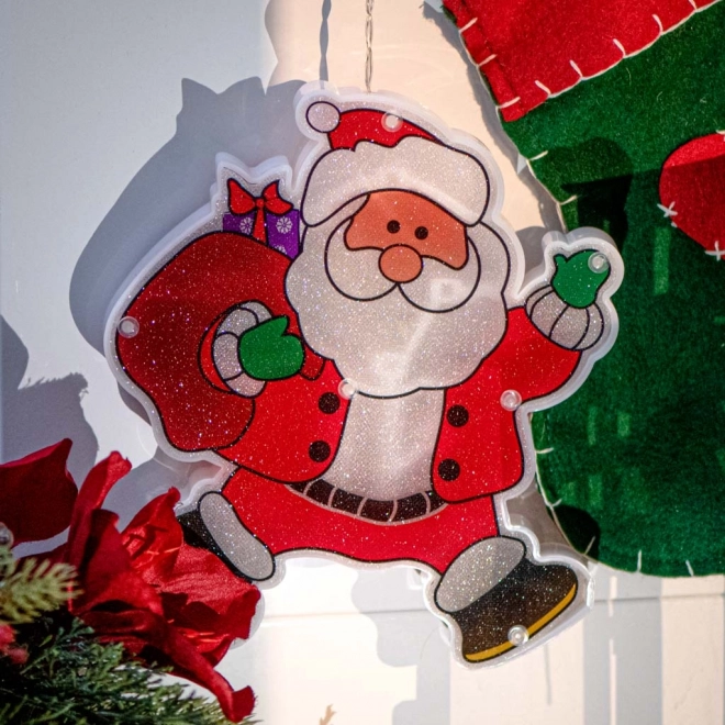 Lampky LED Vianočná ozdoba Santa Claus s darčekmi