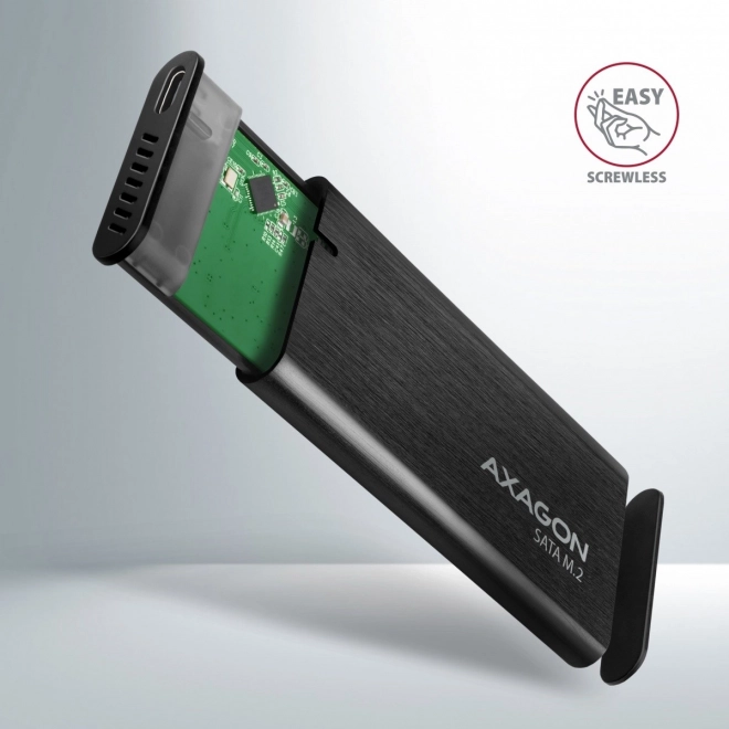 Axagon vonkajší hliníkový box na sata m.2 ssd bez skrutiek usb-c 3.2 gen 2