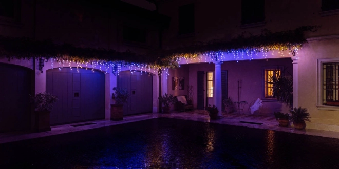 Inteligentné svetelné reťaze Twinkly Icicle 190 RGBW LED