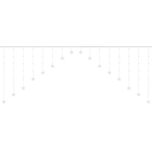 Svetelná záclona Hviezdičky 136 LED teplá biela