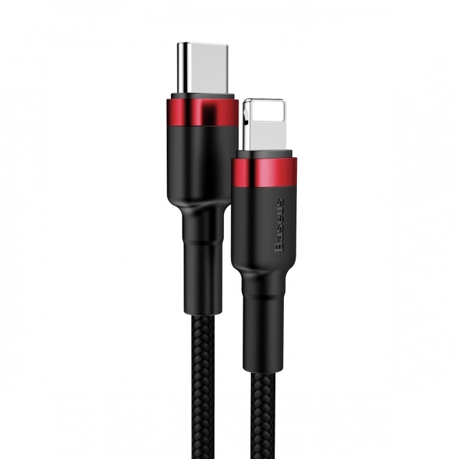 Kabel Baseus s rýchlonabíjaním USB-C - Lightning 1 m čierno-červený