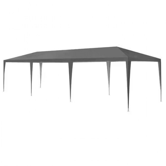 Záhradný pavilónový stan 3x9 m, 8 stien, sivý