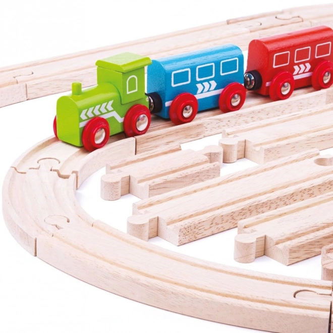 Bigjigs Rail Drevené koľajnice sada 24 dielov