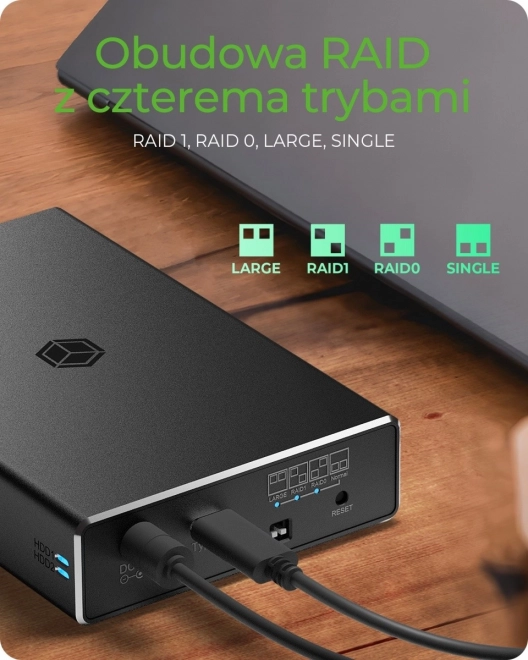 Externe RAID obal pre 2,5" SATA HDD s USB 3.2 Gen 2
